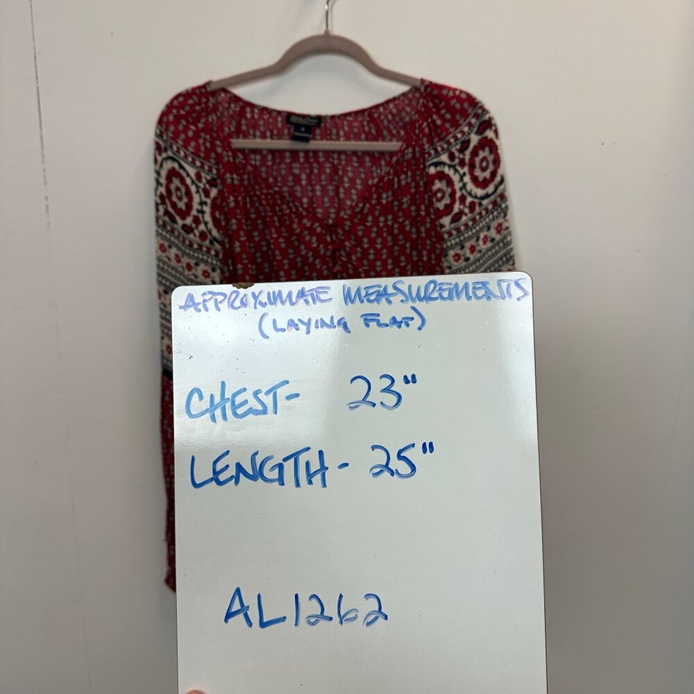 Lucky Brand Red Floral Petaluma Peasant Blouse - Picture 14 of 14